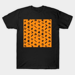 Pumpkin Cat Castle Skull Halloween T-Shirt